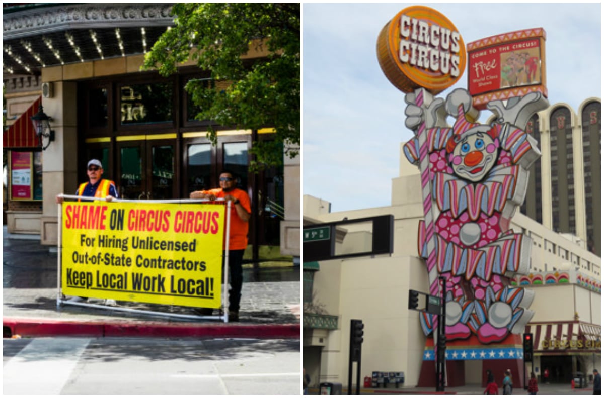 Construction Union Protests Circus Circus Reno Remodel, Nevada State Contractors Board Levies Fine