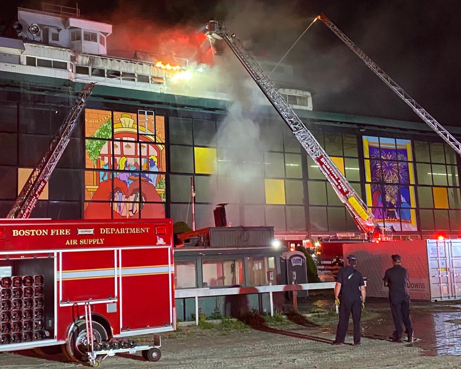 Suffolk Downs Burns as Boston Firefighters Respond to Six-Alarm Blaze