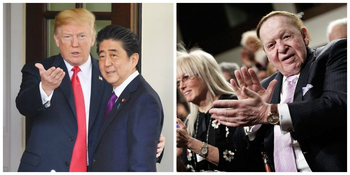 Report Claims Trump Lobbied For Sands Casino License on Behalf of Sheldon Adelson in Meeting With Japanese Prime Minister